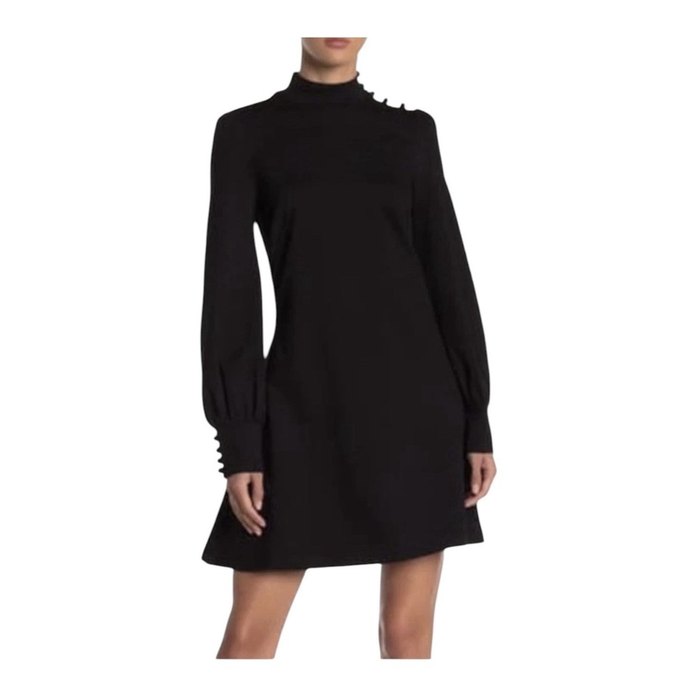 New Kate Spade New York Mockneck Ponte Dress Women's XS Black Pockets Formal